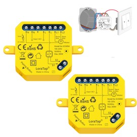 LoraTap Set of 2 WiFi Smart Built-in Switch V2N2 with Runtime Setting for Electric Shutters, Blinds and Awnings Switch Shutter Timer Switch for Roller Shutter Motor