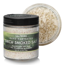 Saltverk Birch Smoked Sea Salt - 3.17 Ounces Jar - Hand Harvested Gourmet - Sustainably Made