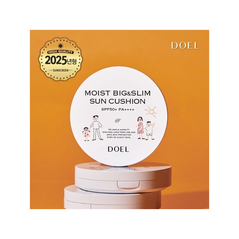 Doel (도엘)(본품 1개) 도엘 촉촉 빅앤슬림 선쿠션 SPF50+ PA++++ 국내최대용량