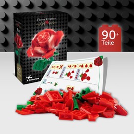 Science4you Rose Bouquet Building Blocks - Red Creative Roses with Family Building, Have a Good Time Building Artificial Flower Set Building and Brick Gift for Adults and Children