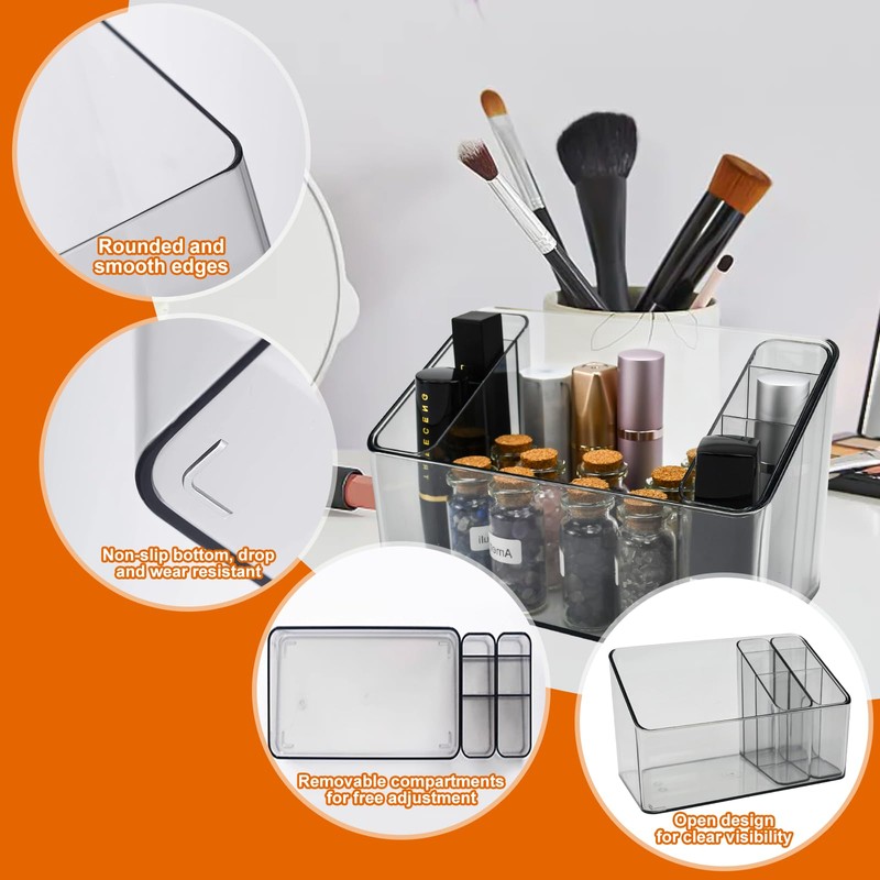 HEKOBAG Pack of 2 Cosmetic Storage Boxes Plastic Make Up