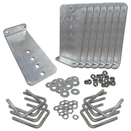 A.A 8 Pack 12" Galvanized L-Type Bunk Bracket Kit for Boat Trailer, fits 3x3 Cross Members, Heavy Duty (8 Pack)