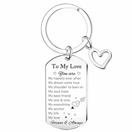 Valentines Gifts for Him Her To My Love Keychain Couple Gifts Anniversary Keychain for Husband Wife Gifts I Love You Gifts for Girlfriend Boyfriend Birthday Gifts for Husband Keychain from Wife Gifts