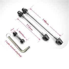 ONIPAX Anti-Theft Locking Skewer 7 Lobe Bicycle Wheel Hub (Black with Bolt)