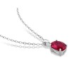 2.95 Carat (ctw) Lab-Created Ruby Solitaire Oval Pendant Necklace in