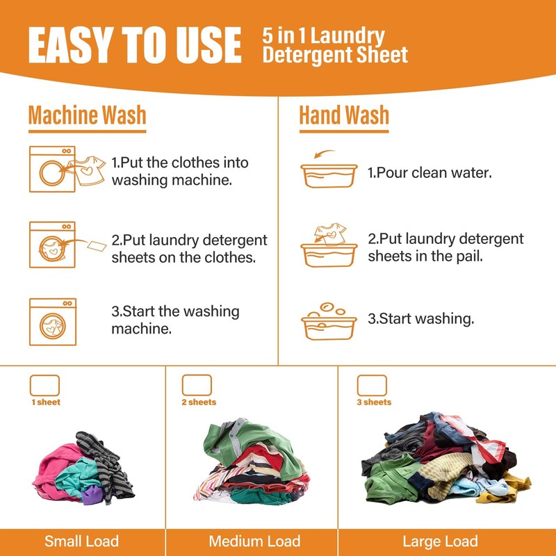 YUCO Laundry Detergent Sheets Citrus Scent 200 Loads (100 Sheets)