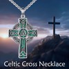 DAYLINLOVE Celtic Cross Necklace 925 Sterling Silver Malachite Cross Chain