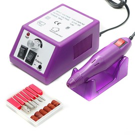 20000RPM Nail Set Drill Machine Electric Manicure Milling Cutter Kit For Gel Polish 4/8/10 Set- Low Noise, Manicure Tool Salon Nail Art Professional Manicure Tools With Square Polishing File & Ceramic Polishing & Sanding Bands Nail File:_White-8-in-1 Set