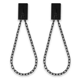 BlastHome® Luxury Chain Tiebacks – Premium Metal Wall Mounted Curtain Holdbacks with 30" Long Chains - Signature Collection, Set of Two – Designer Quality Window Drapery Ties – Tuxedo Black Finish