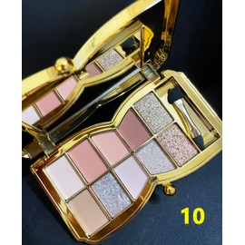 XFEXM Glitter Eyeshadow Palette, 10 Colors Sparkle Shimmer & Matte Eye Shadow Highly Pigmented Waterproof Long Lasting Makeup Set (Color 10)