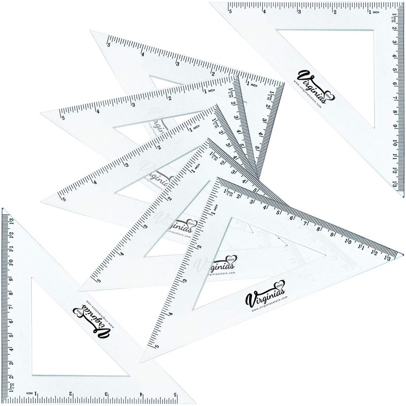 Virginia's Store 5 inch/13cm 90 Set-Squares Pack of 24, Crystal