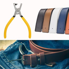 Kovcfon Watch Hole Punch Plier Yellow Diy Strap Hole Punching Plier for Leather Canvas Paper Household Leather Craft Tools