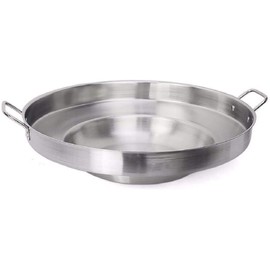 Large Mexican Style Wok Comal Cazo Griddle Fryer Chicharron Deep Fry Pan Stainless Steel For Carnitas Panza Abajo 21" Paella