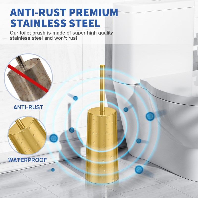 Toilet Brush and Holder, 2 Pack Toilet Brush Stainless Steel,