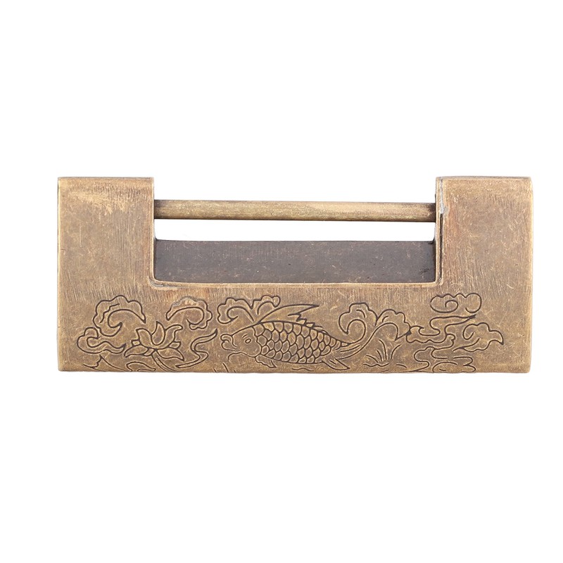Chinese Antique Lock Spacing 4.3cm/1.7in Brass Chinese Old Style Padlock