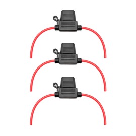 VANTRONIK Waterproof Medium Inline Fuse Holder with 14 Gauge AWG Wire 10 Inches Long, Fit for ATO ATC Standard Blade Fuse in Vehicle/Boat/RV/Tractor, 3 Pack