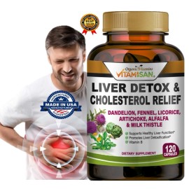 Liver Cleanse Detox Repair - 1,674 MG Milk Thistle Dandelion Support Supplement