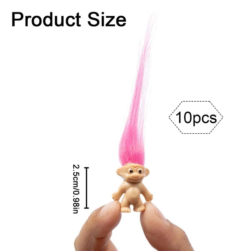 UEAVOID 10 Pieces Charming Collection Mini Troll Dolls PVC Vintage