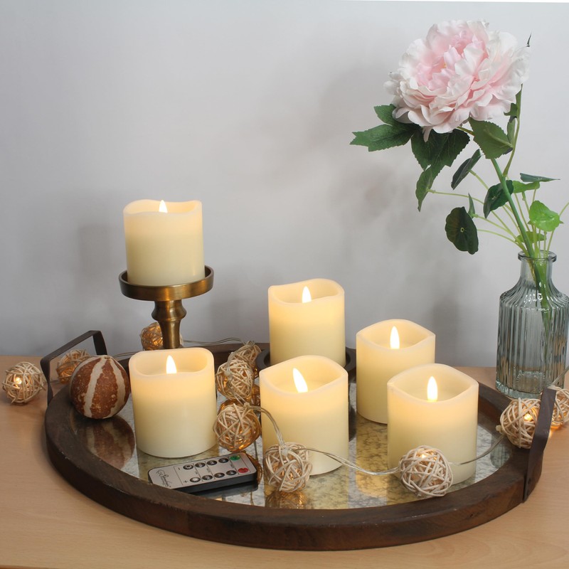 Stonebriar 3 Count Ivory Real Wax 3x3 Flameless LED Pillar