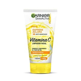 Garnier. Gel Limpiador Facial Tono Uniforme con Vitamina C Express Aclara 150ml Garnier aclara tono uniforme Agua Micelar                             