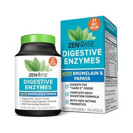 Zenwise Health Digestive Enzymes Plus Prebiotics  Probiotics - Natural Support for Better Digestion  Lactose Absorption - for Bloating  Constipatio   