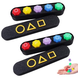 AUNHOKE Gonggi Korean Game, Traditionelles Gonggi Stones Spiel Gonggi Jack Stein für Erwachsene Kinder, Handspiel mit Bunt Steinchen für Koordinationstraining Partyspiele(2 Boxes)