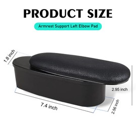 icykale 1 PC Car Door Side Left Arm Elbow Pad, Soft Leather Adjustable Relief Arm Pressure Support Pad, Retractable Storage Box Self-Adhesive Interior Accessories, Universal for Cars Trucks (Black)
