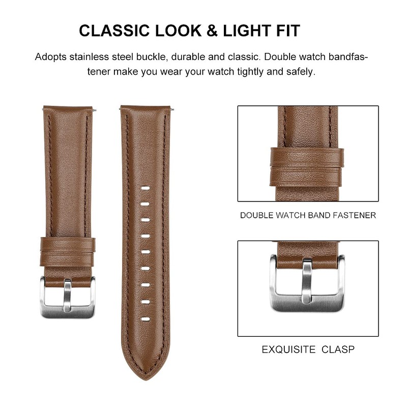 Juaupepo Genuine Leather Bands Compatible with Galaxy Watch 3 41mm/45mm,Woman