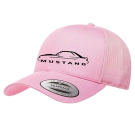 1983-86 Ford Mustang GT 5.0 Mustang Hatchback Fully Embroidered Yupoong 6606 Snapback Trucker Fitted Cap Pink