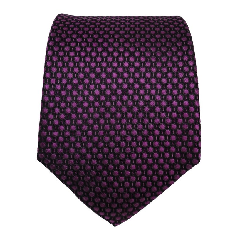 TigerTie Designer Silk Tie in Polka Dots - Tie Width