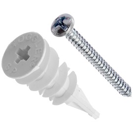 TOGGLER SnapSkru SP Self-Drilling Drywall Anchor with Screws, Glass-Filled Nylon, Made in US, For #6 to #10 Fastener Sizes (Pack of 4)