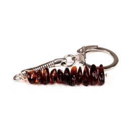 AMBERAGE Natural Baltic Amber Keychain (3colours) (DARK COGNAC)