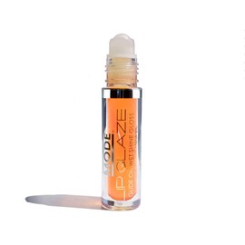 MODE Lip Glaze Sweet Tangerine Flavored Lip Gloss, Roll On Wet Shine, Hydrating Moisturizing Sweet Almond, Areni Noir, Wild Rose Natural Skincare Fruit Oils - Vegan, No Cruelty, NY Made, 4ml