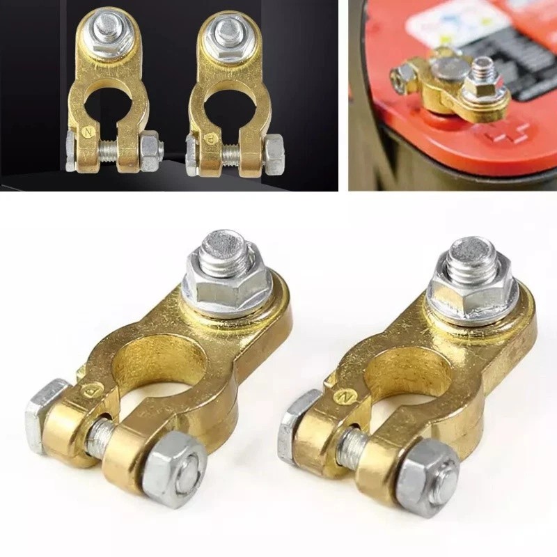 Unbranded 2PCS Brass Car Battery Terminal Connectors Top Post Battery