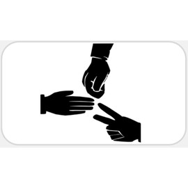 Rocks Paper Scissors - 50 Stickers Pack 2.25 x 1.25 inches - Shoot Game Lucky