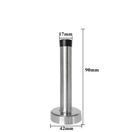 Door Stopper, 4 Inch Door Stop Wall Mounted Brushed Nickel Doorstops with Sound Dampening Rubber Tip Commercial Stainless Steel Door Stop for Skirting, Silver