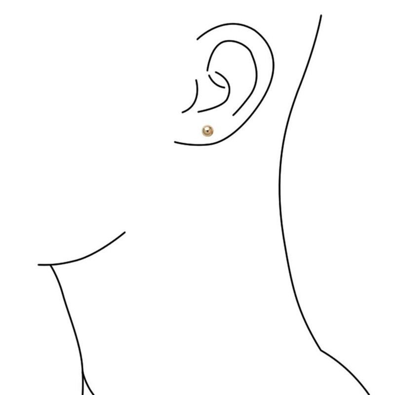 Simple Classic Style Hollow Childrens Round Ball Stud Earrings 14K