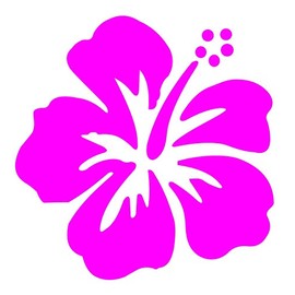 Dixies Decals Hibiscus Flower - Hawaiian 5" Hot Pink Vinyl Decal Car Truck Window Laptop Notebook Mirror