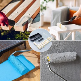 Paint Roller Kit, 15 Pack, 4 Inch Paint Rollers, Mini Paint Roller Kit, Small Paint Roller with Tray, Paint Roller Brush with Roller Frame, Paint Tray and Liner