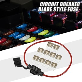 A ABSOPRO 7.5A Mini Blade Stye Fuse 16 AWG Fuse Holder Waterproof 16 Gauge Fuse Holder Blade Style Inline Fuse Holder Metal Black