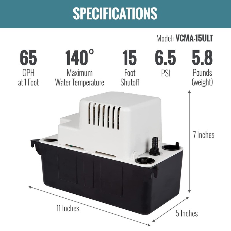 Little Giant VCMA-15ULT 115 Volt, 65 GPH, 1/50 HP Automatic