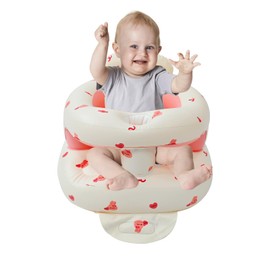 Portable Inflatable Baby Seat with Safety Fence – Sit-Up Chair for Infants & Toddlers | Secure Baby Floor Seat for Sitting Practice | Lightweight Design with Built-in Air Pump