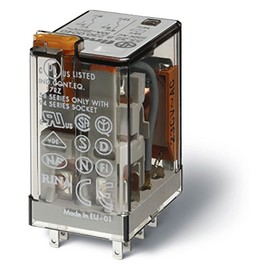 FINDER 55.32.8.120.0040 10 AMP, 120 Volt AC Coil, Agni Contact, DPDT, Industrial Plug-in Relay, Lockable Test Button & MECH. Indicator