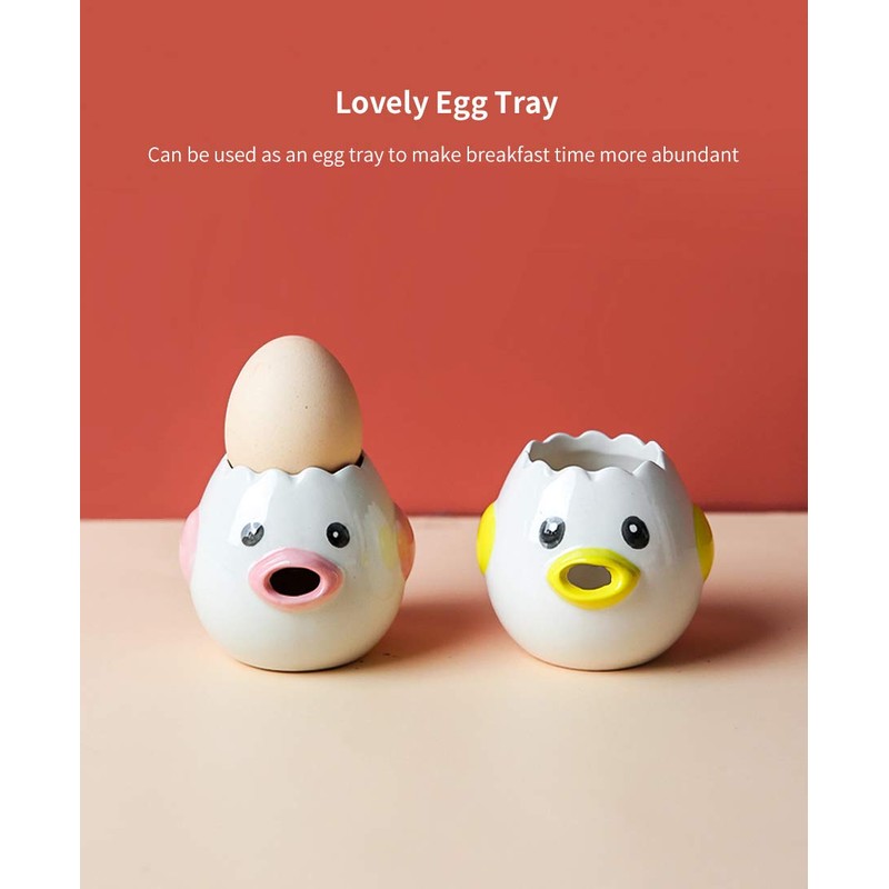 Egg Separator, Ceramic Egg Yolk Egg White Separator, Portable Kitchen