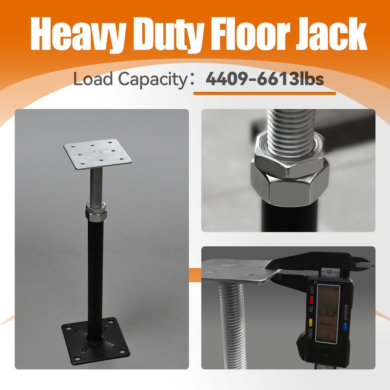 House Floor Jacks for Leveling, Adjustable Jack Post with 11"-16"
