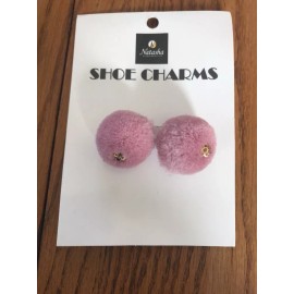 Natasha Accessories LTD Mauve Mini Pom Pom Shoe Charms-BRAND NEW-Ships N 24h