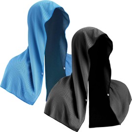 WIURGOHA WIURGOHA 2 Pack Cooling Hoodie Towels, Instant Cooling Towels for Neck and Face, Microfiber Cooling Towels for Hot Weather, Soft Ice Sweat Towel for Sports,Gym,Yoga,Workout,Running,Camping