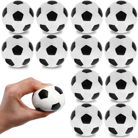 Tczecoo Pack of 12 Mini Footballs, 6 cm Stress Footballs, Mini Stress Sports Balls, Foam Fabric Balls, Mini Football Stress Balls, Anti-Stress Ball for Children and Adults, Football Party