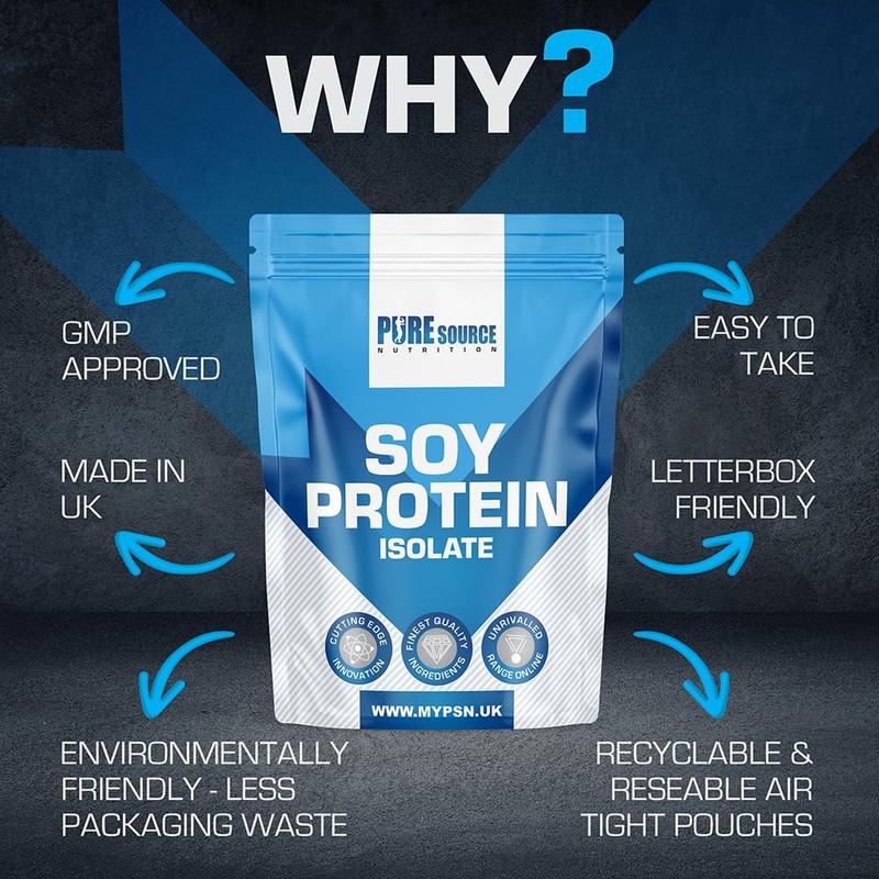 Pure Source Nutrition Soy Protein Isolate Powder (90% Protein) 750g