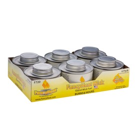 Fancy Heat, Clean Burning Chafing Dish Fuel with Minimal Odor and Soot, "6 Pack", 6 Hour 8oz, Yellow Label